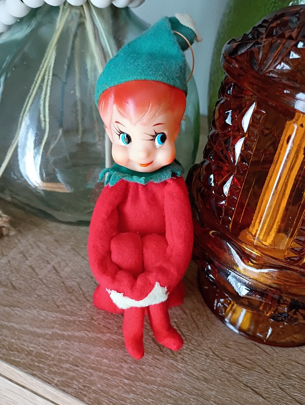 Vintage Napco Knee Hugger Elf Pixie Brownish Red Hair 1950s